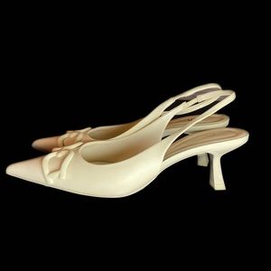 NWOT Zara Raised Detail Heeled Slingbacks